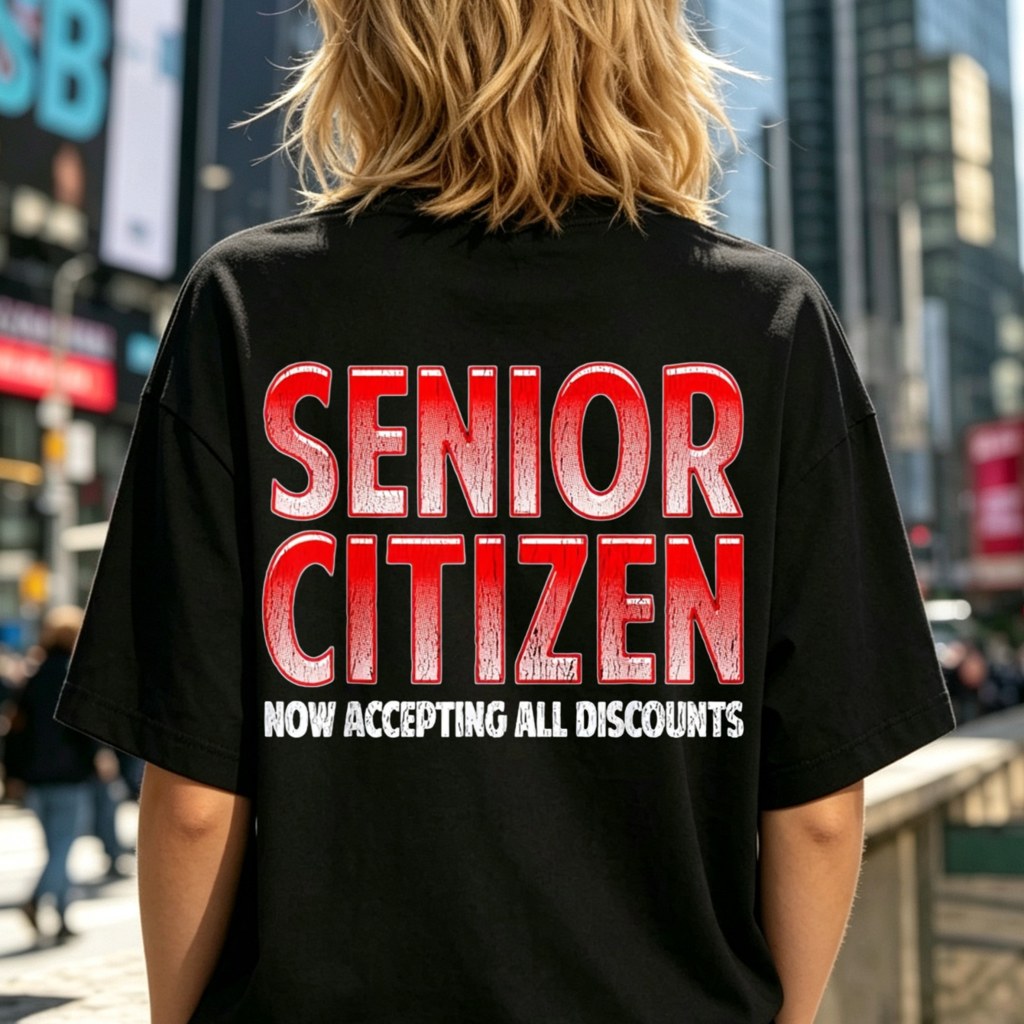 Senior Humor T-Shirt Suitable Breathable Pure Tee with Senior Jokes