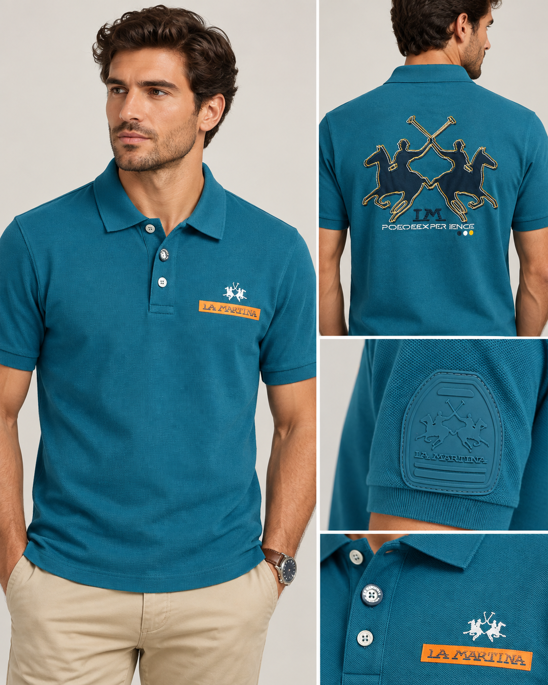 Polo La Martina Bleu pétrole