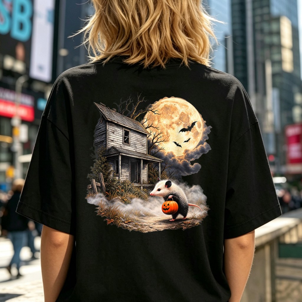 Opossum Halloween Vintage Cute Possum Pumpkin Spooky T-Shirt Tee