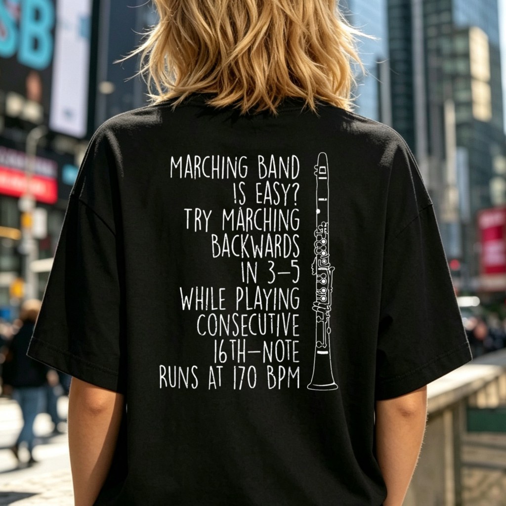 Marching Band T-Shirt - Marching Is Easy Try Marching Backwards