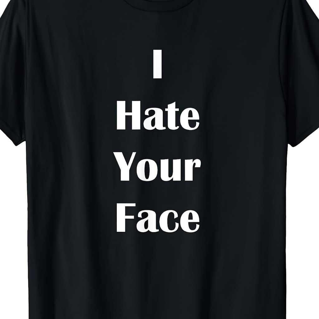 Men'S And Women'S T-Shirt, Novelty T-Shirt, I Your Face Text Graphic, Casual Daily Wear Summer Spring, Friends Coworkers Family, Birthday April Fools Day Gag Gift
