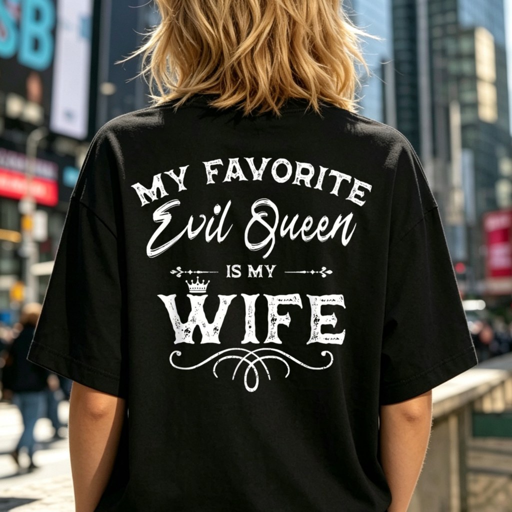 My Favorite Evil Queen Is My Wife'S Husband Anniversary T-Shirt
