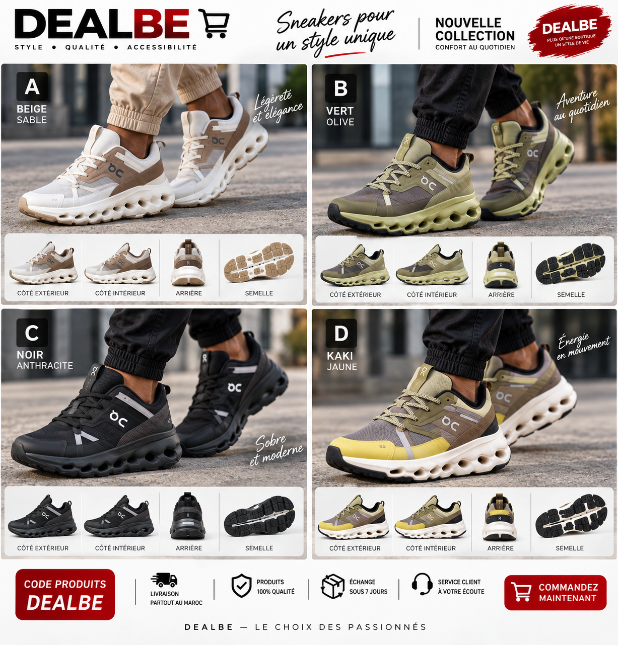 Sneakers Dealbe 4 coloris